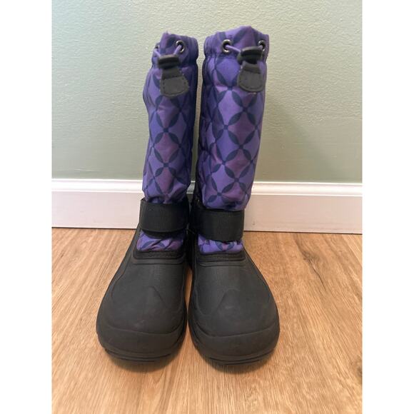 Kamik Big Girls 5 Waterbug Snow Boot Winter Waterproof Purple Insulated Pattern - Picture 2 of 8